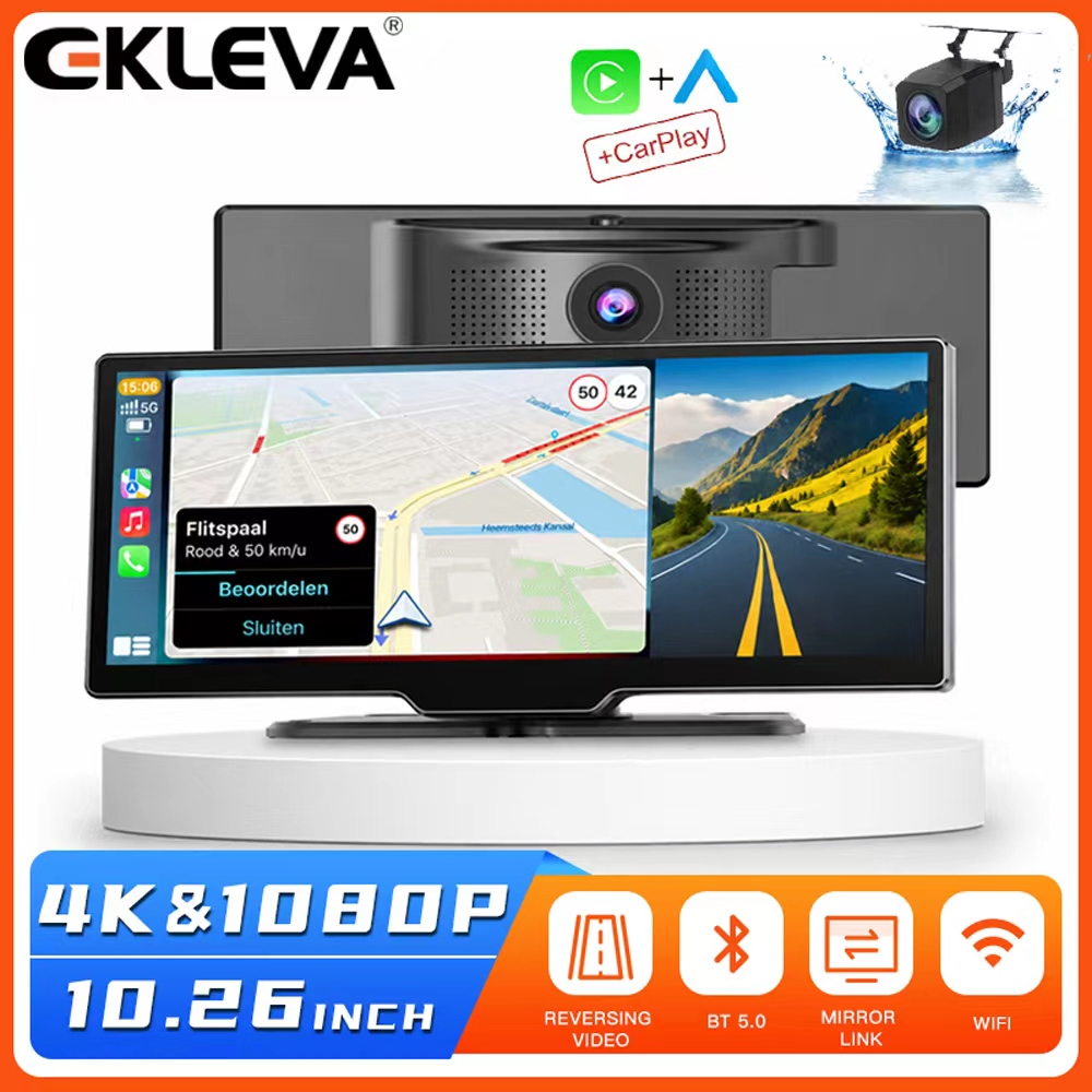 Dual Dash Cam With Gps Wifi - EKLEVA 10.26