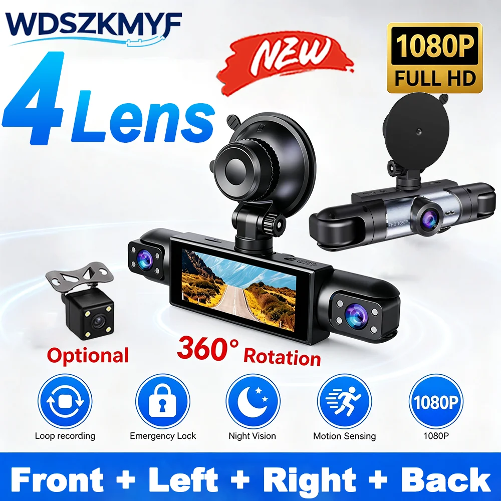 Dash Cam 3 Channel 1080P - Car Driving Camera HD 1080P 3/4