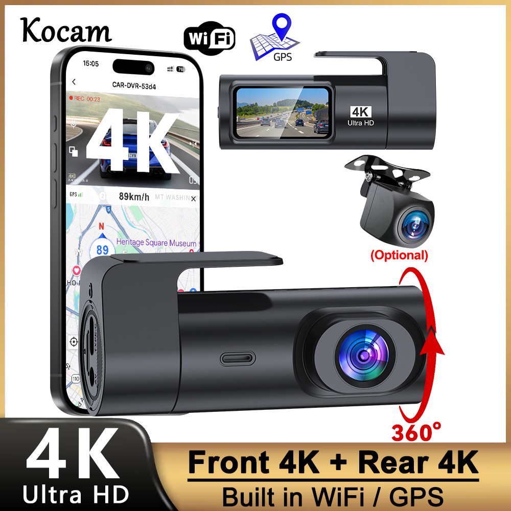 Dash Cam Mirror Backup Camera - Dash Cam 4K UHD Recording WIFI