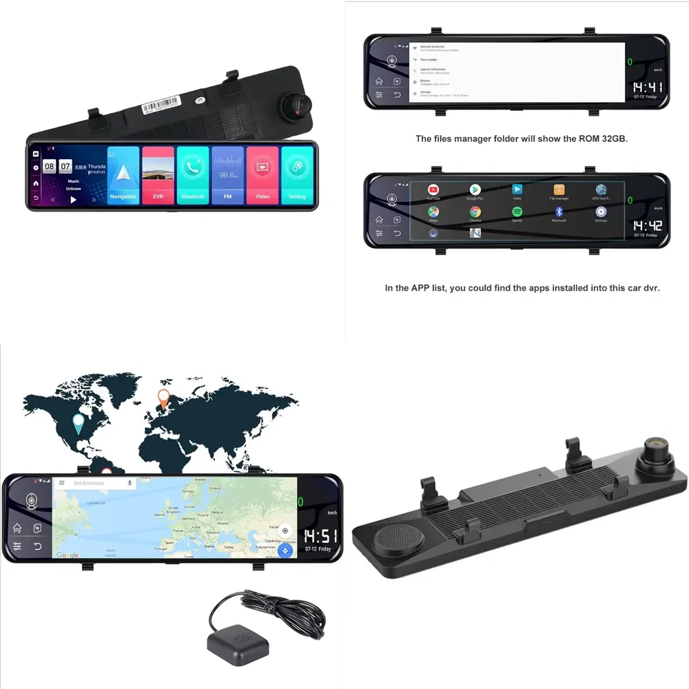 Dash Cam Rear View Mirror 12 Inch - 12 Inch Car DVR Rearview Mirror