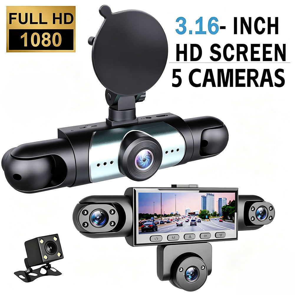 Dash Cam 360 Degree Panoramic - 5Channel 360 Degree Car Dvr 1080P