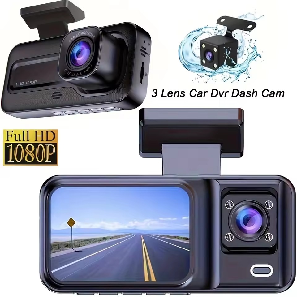Dash Cam 3 Channel 1080P - 3 Channel 1080P WiFi Car DVR