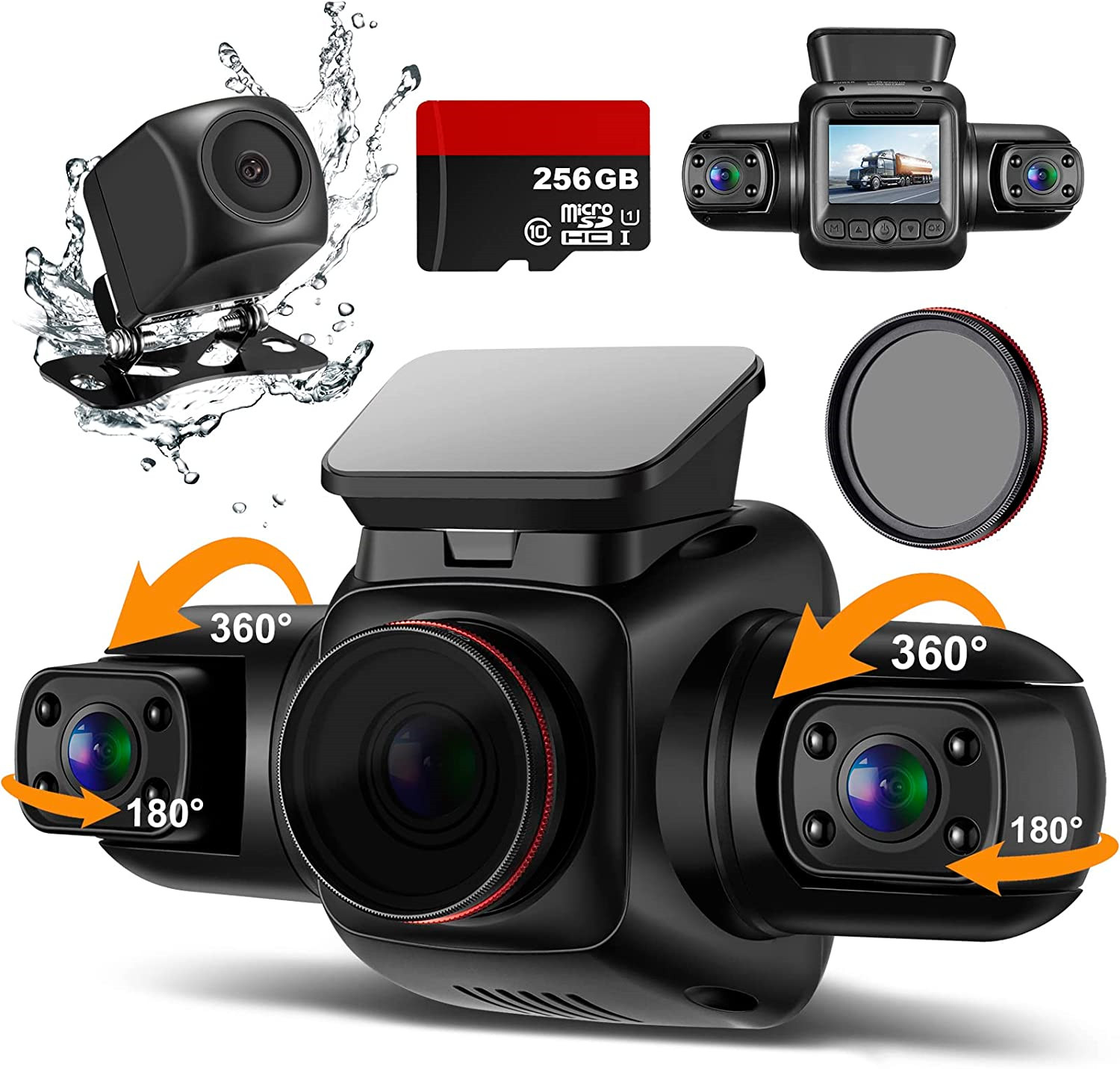 Dash Cam Night Vision Infrared - 4 Channel Dash Cam 360°Panoramic View