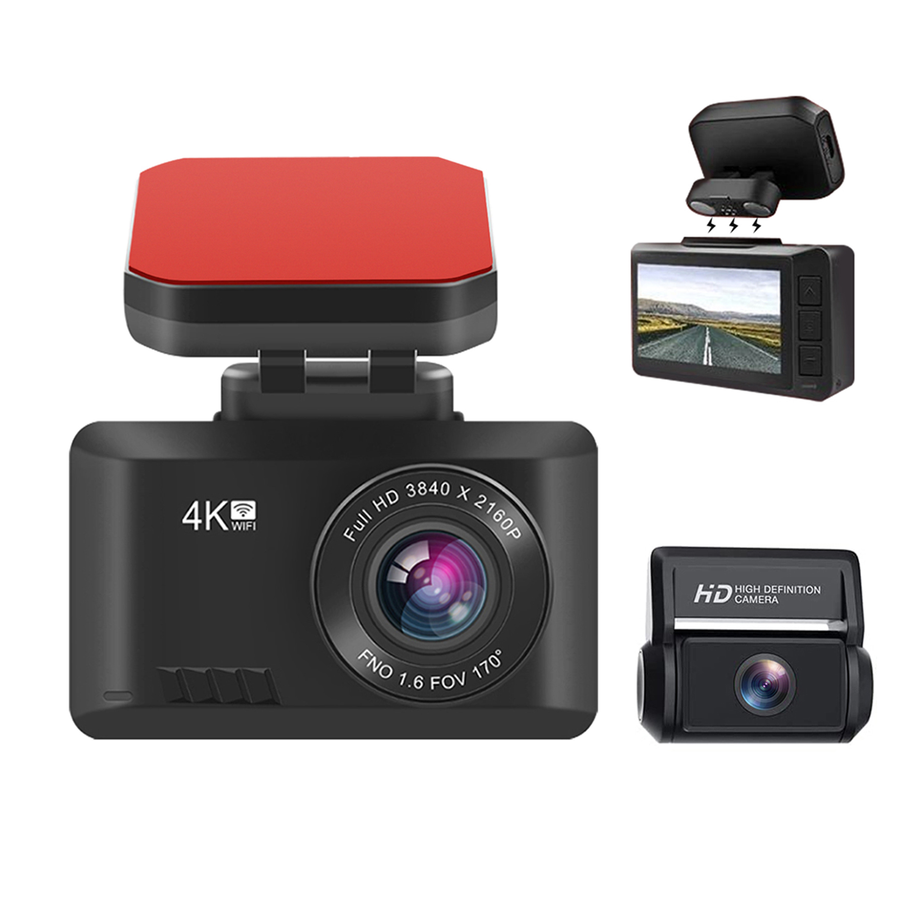 Dash Cam 2K Dual Lens - Real 4K Dual Lens 2.4
