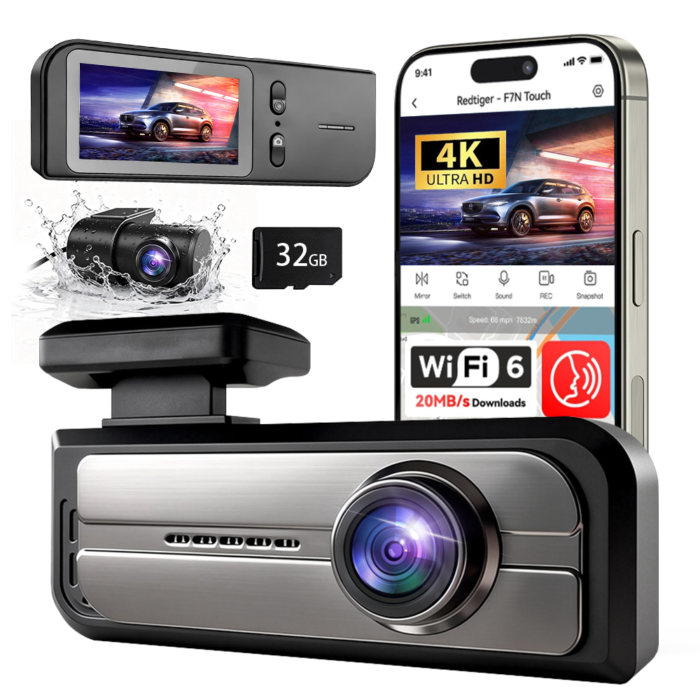 Dash Cam With Parking Monitor - Dual Dash Cam, 4K UHD Car