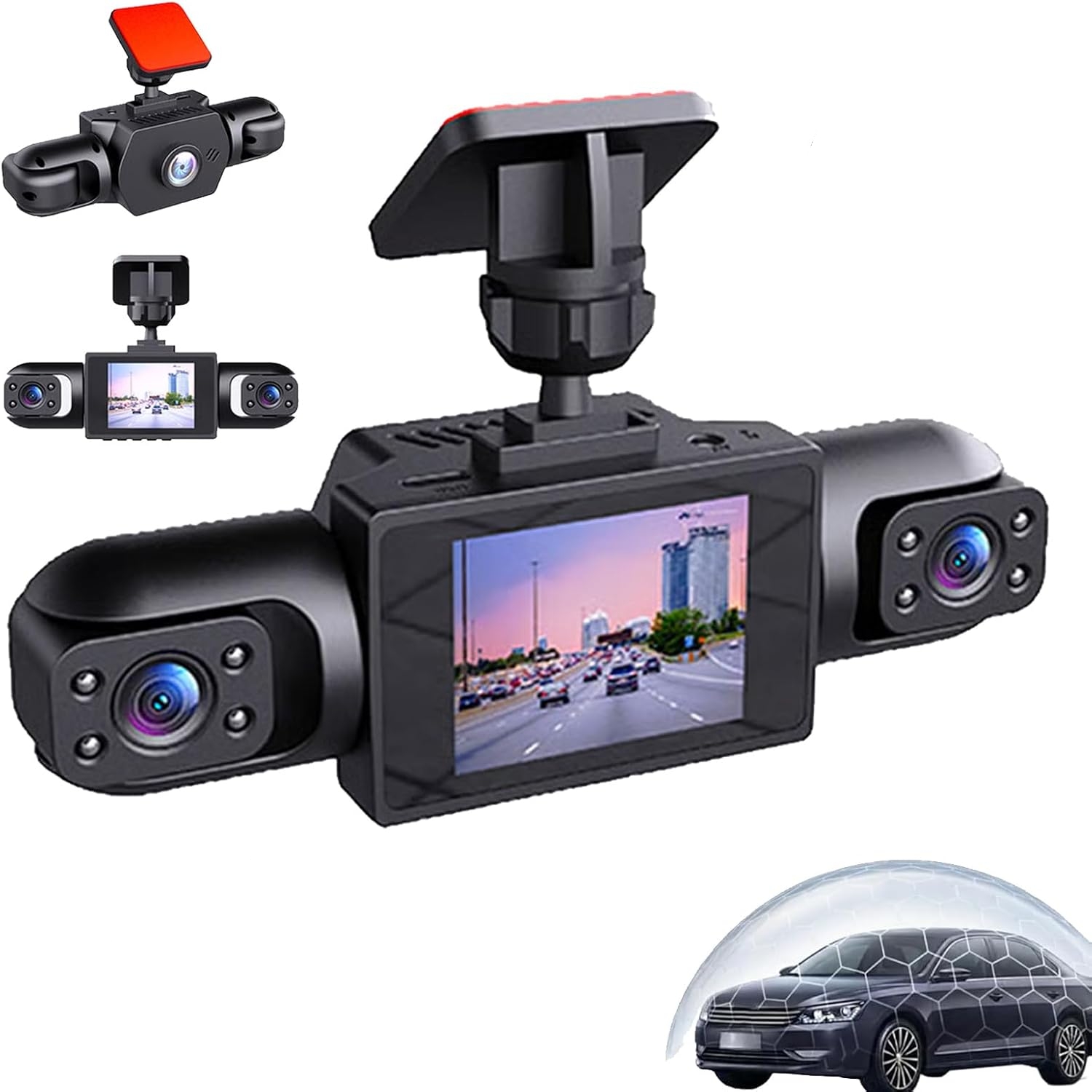 Dash Cam 360 Degree Panoramic - All-Round 360 Degree 1080P Panoramic Dash