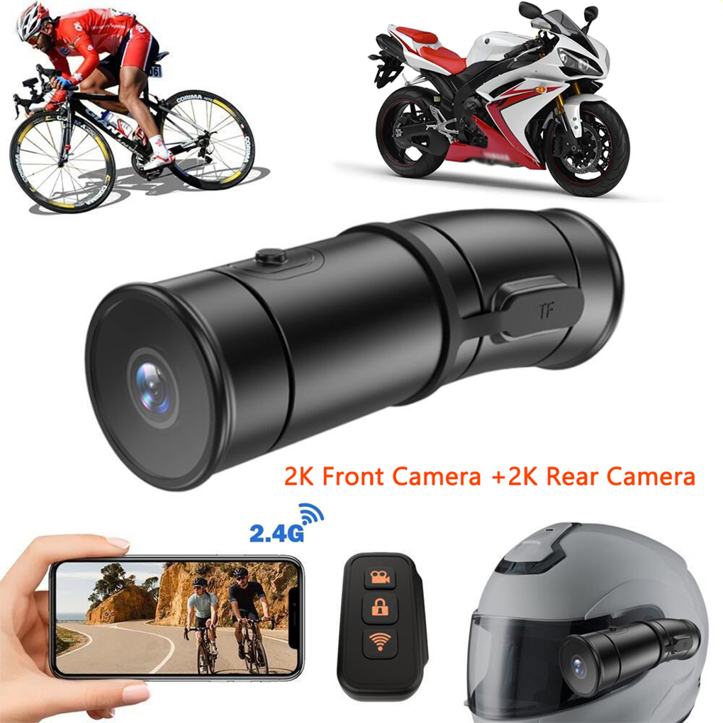 Dash Cam 2K Dual Lens - Full HD 2K Helmet Camera WiFi