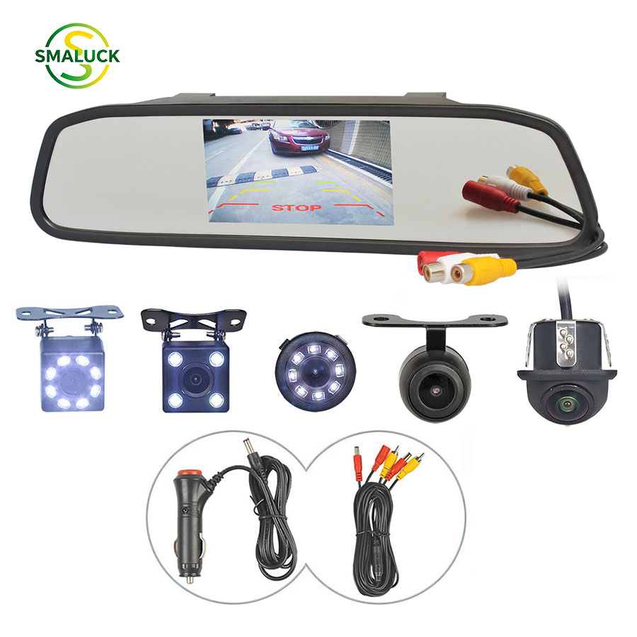 Dash Cam Mirror Backup Camera - SMALUCK 4.3inch TFT LCD Screen Car