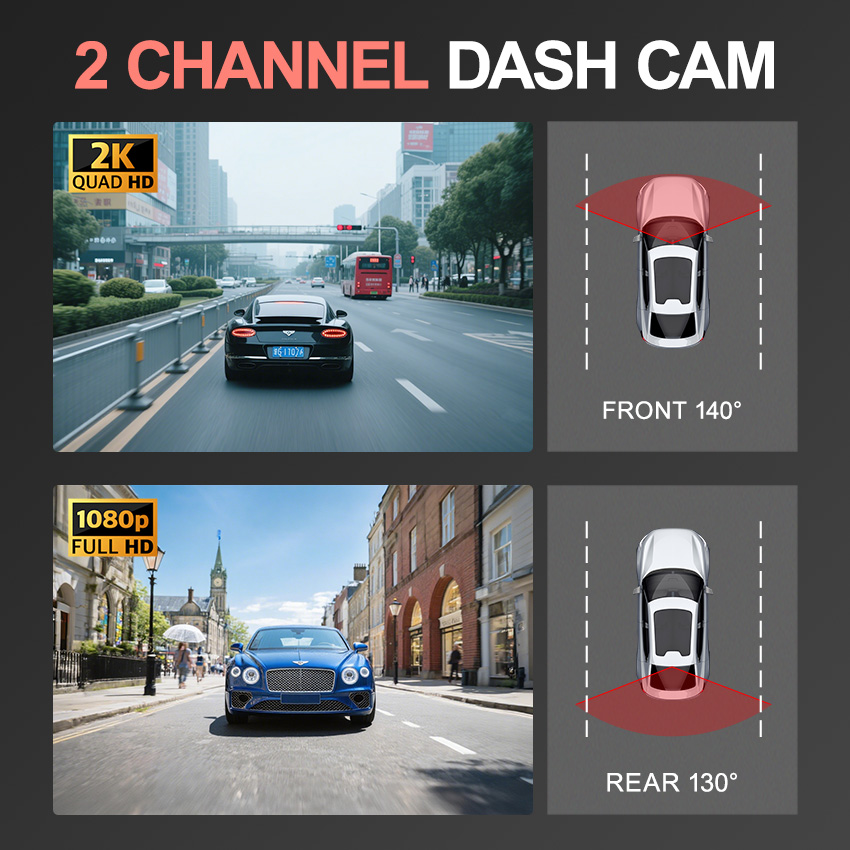 3.16Inch IPS WIFI UHD 2K Dash  - огляд і ціна Dash Cam 2K Dual Lens