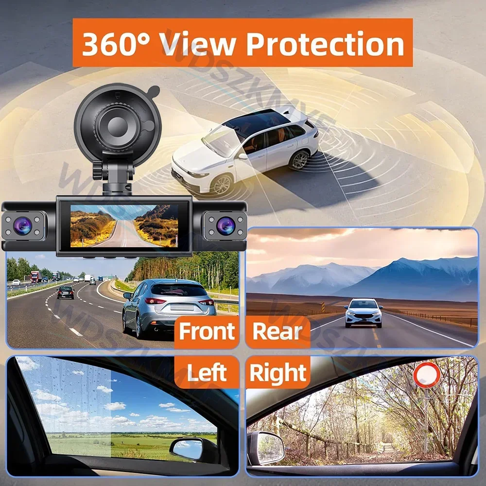 WiFi 4 Channel Dashcam Rear Vi - огляд і ціна Dash Cam 3 Channel 1080P