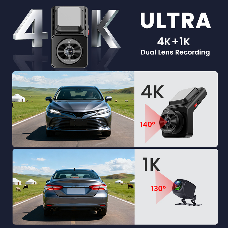 4K 4G 2Inch dashcam with dual  - огляд і ціна Dash Cam Rear View Mirror 12 Inch