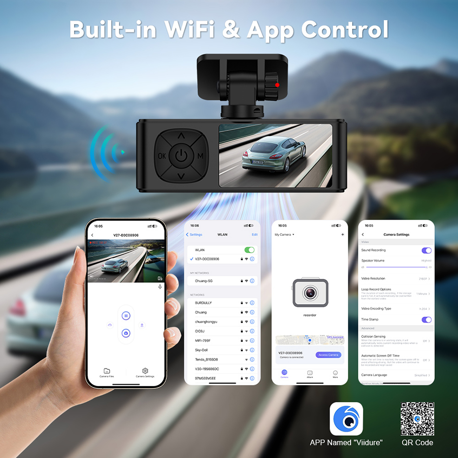 4K Car DVRs 2160P WIFI GPS Dua - огляд і ціна Dual Dash Cam With Gps Wifi