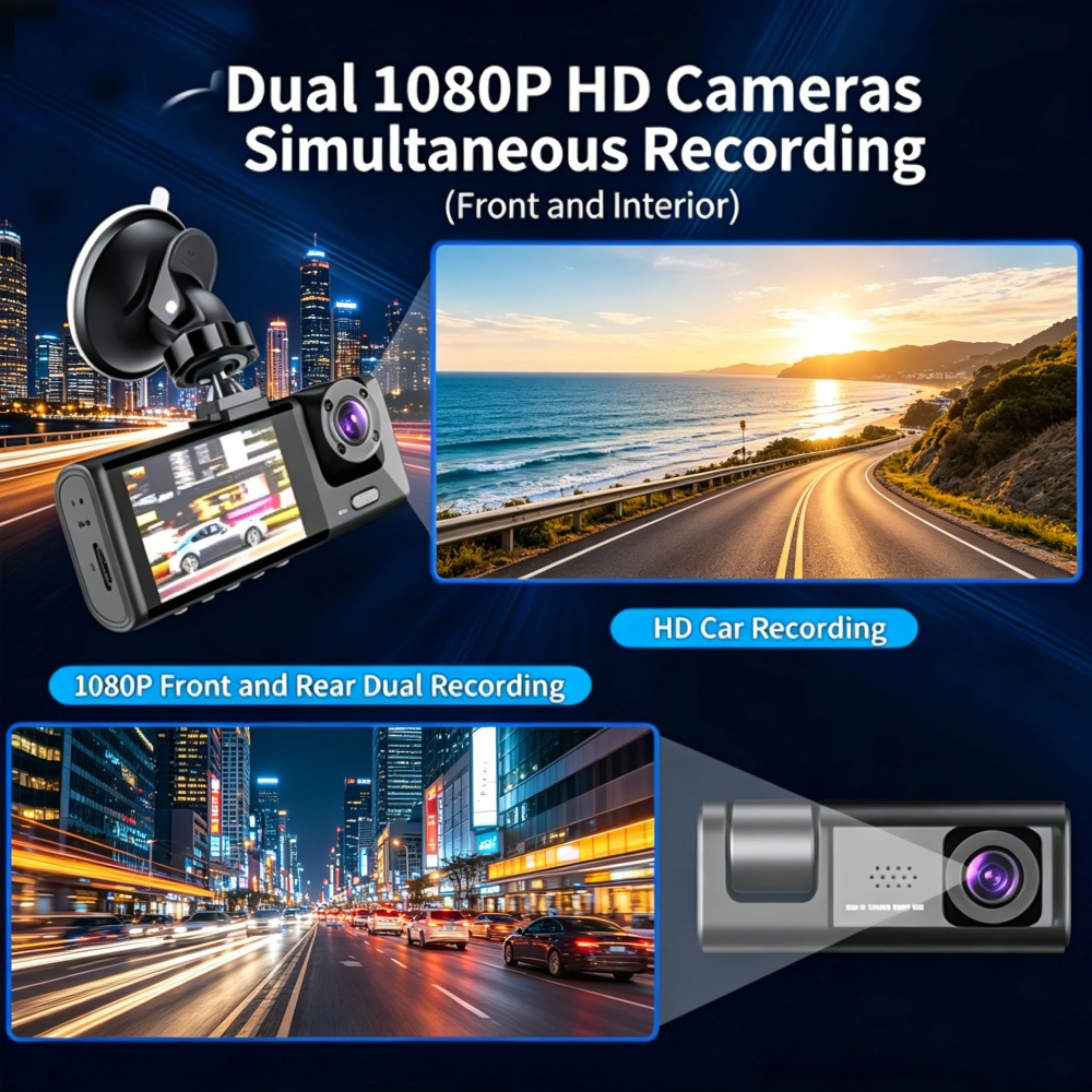 Dash Cam 1080P Full HD WiFi Fr - огляд і ціна Dash Cam 3 Channel 1080P