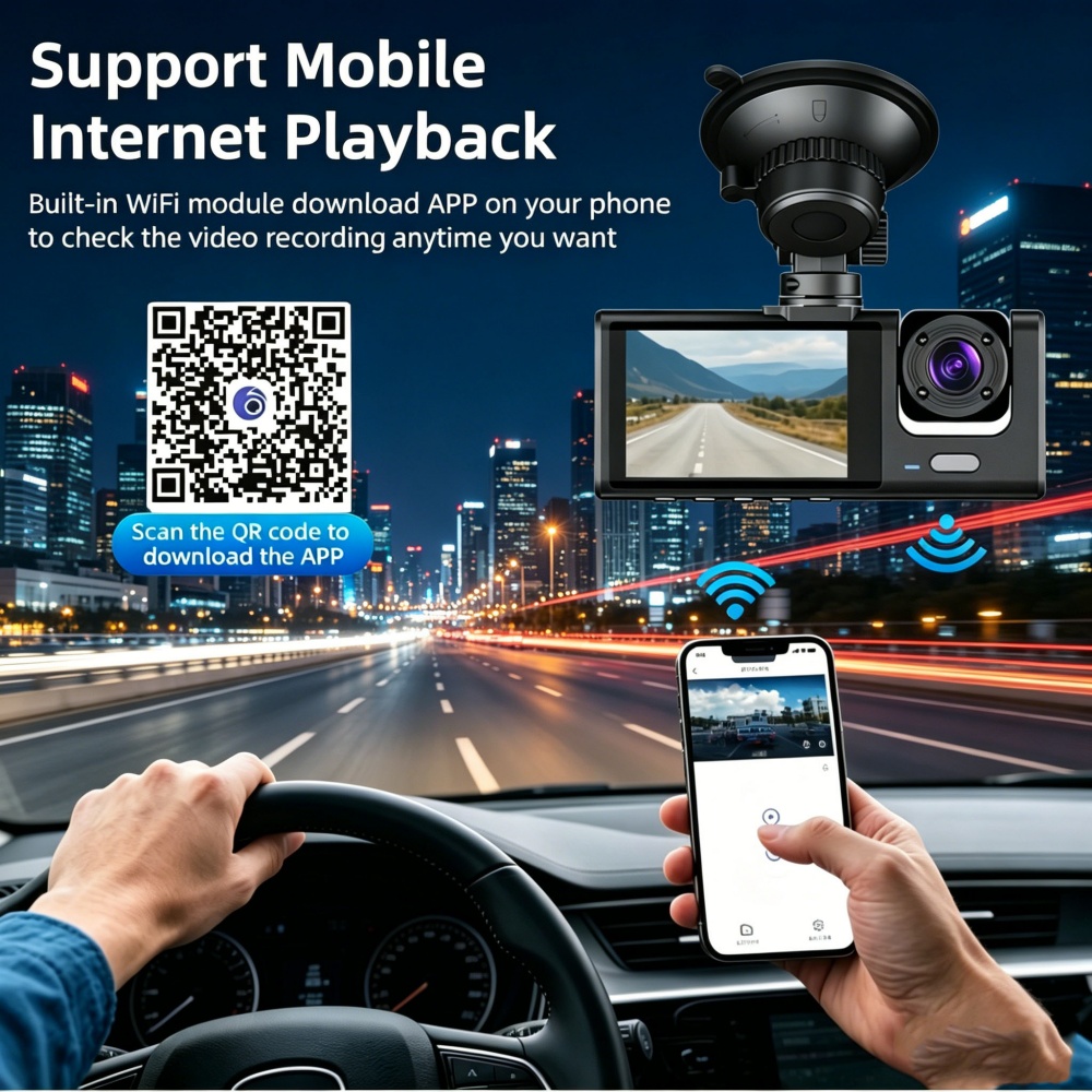 Dash Cam 1080P Full HD WiFi Fr - огляд і ціна Dash Cam 3 Channel 1080P