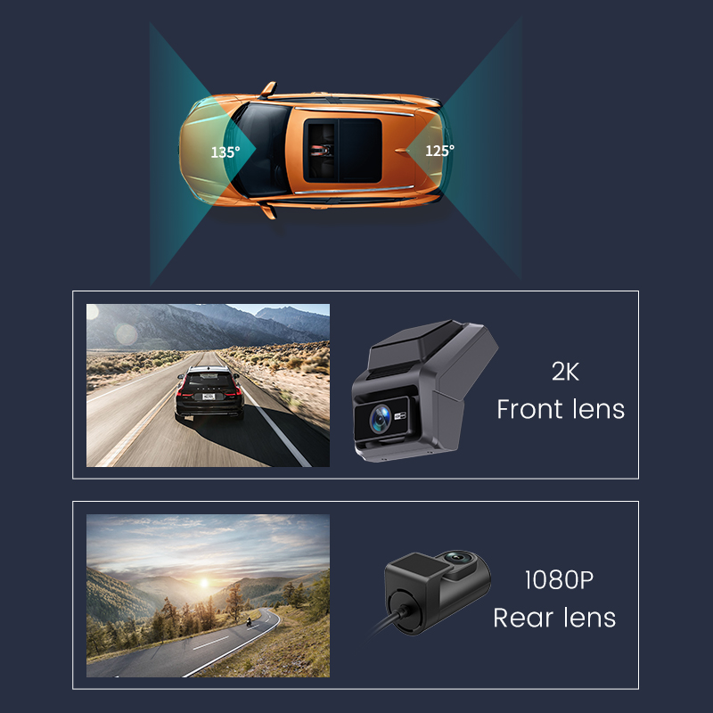 3Inch 2K 4G  dashcam with dual - огляд і ціна Dash Cam 2K Dual Lens