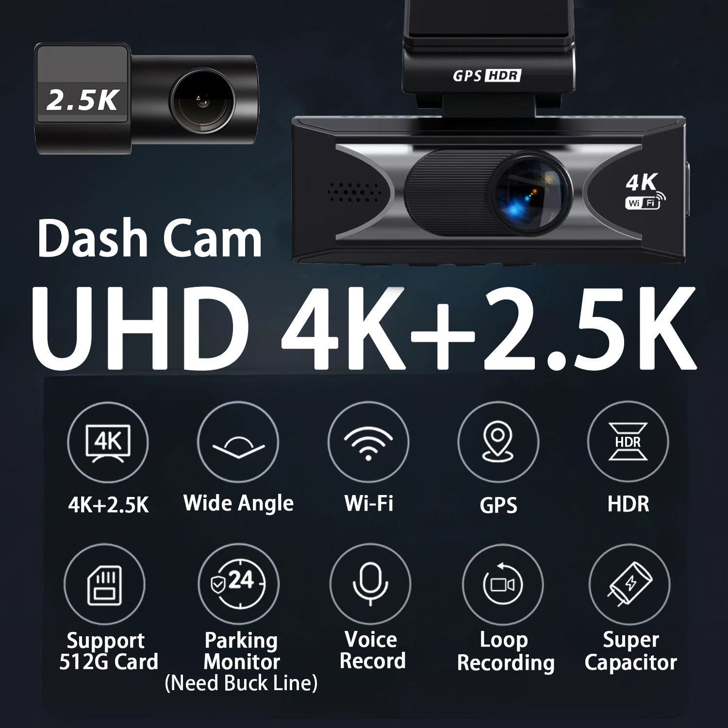 Dash Cam UHD3840*2160P 4K + 2. - огляд і ціна Dash Cam 4K Sony Starvis
