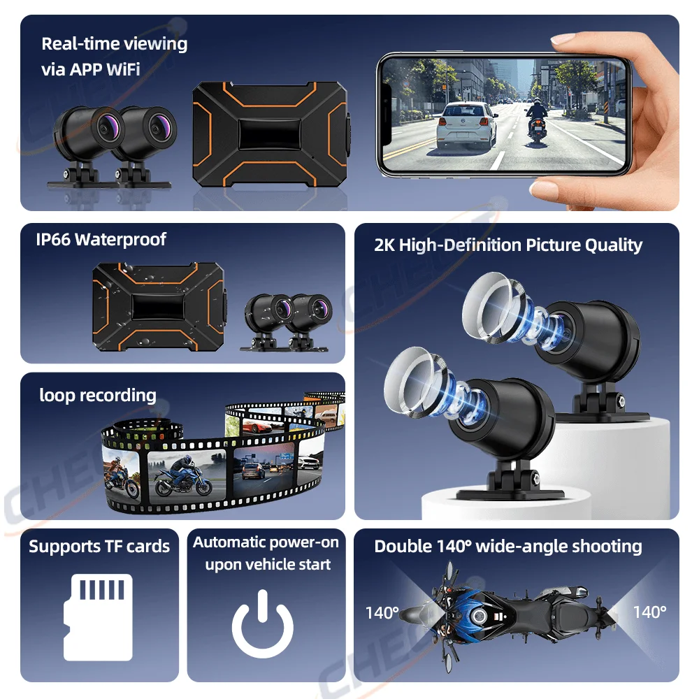 2K/1080P Dual-lens Waterproof  - огляд і ціна Dash Cam 2K Dual Lens