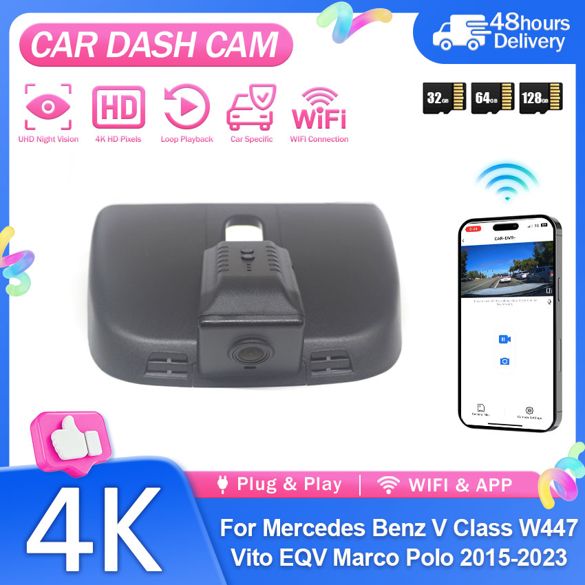 For Mercedes Benz V Class W447 - огляд і ціна Dash Cam Front And Rear 4K