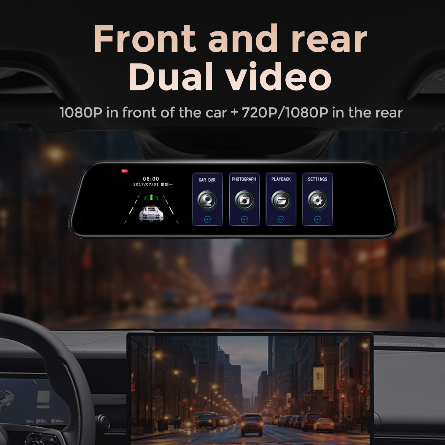 New 10/12 inch Recorder mirror - огляд і ціна Dash Cam Rear View Mirror 12 Inch