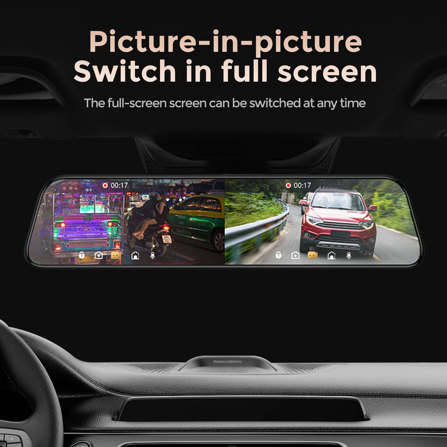New 10/12 inch Recorder mirror - огляд і ціна Dash Cam Rear View Mirror 12 Inch