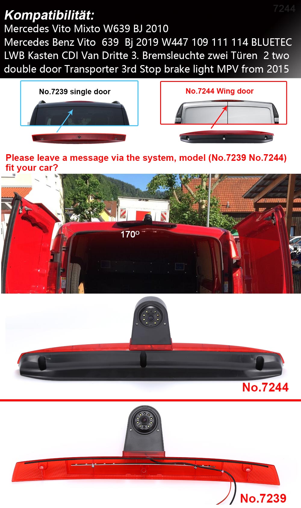 For Mercedes Benz Vito Mixto W - огляд і ціна Dash Cam Mirror Backup Camera
