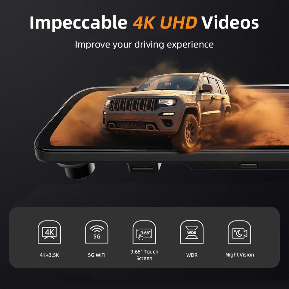 4K+2.5K Touch Screen Rearview  - огляд і ціна Dash Cam 4K Sony Starvis