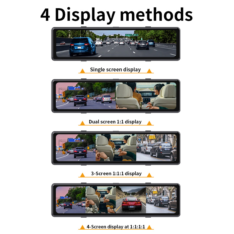 12 Inch Car DVR Dash Cam 4 Cha - огляд і ціна Dash Cam Rear View Mirror 12 Inch