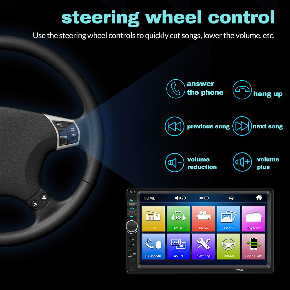 7 Inch Double Din Wireless App - огляд і ціна Dash Cam Mirror Backup Camera