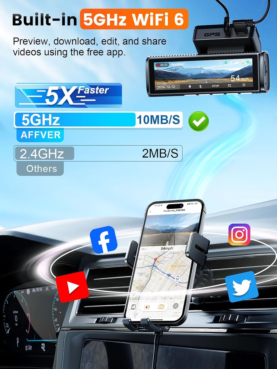 Front Rear Dashcam 4K 25K Buil - огляд і ціна Dash Cam Front And Rear 4K