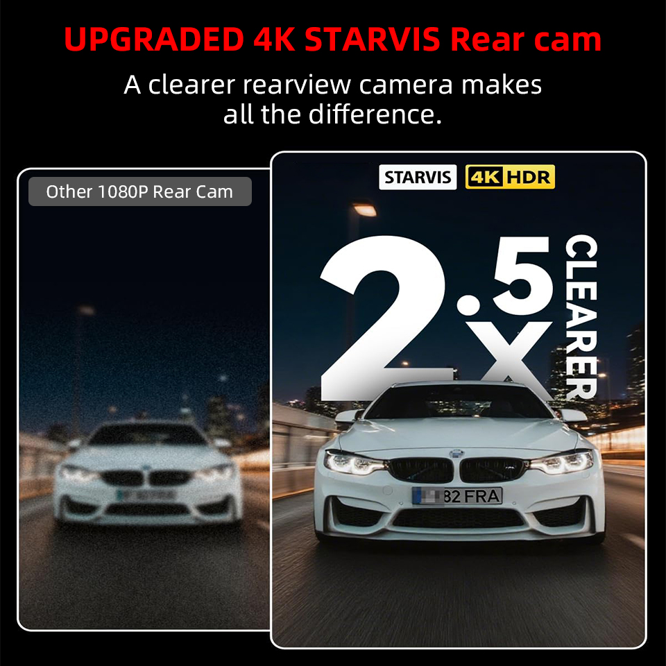 E-ACE 4K Dashcam Car Dvr Dual  - огляд і ціна Dash Cam 4K Sony Starvis