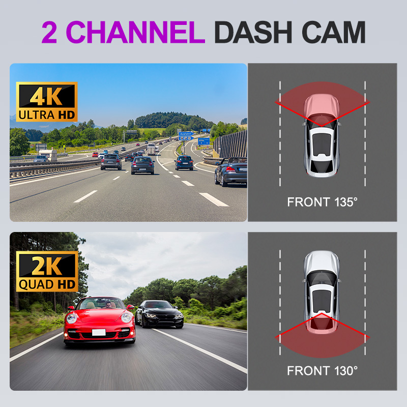 4K 2K Dual Lens UHD WiFi Dash  - огляд і ціна Dash Cam 2K Dual Lens