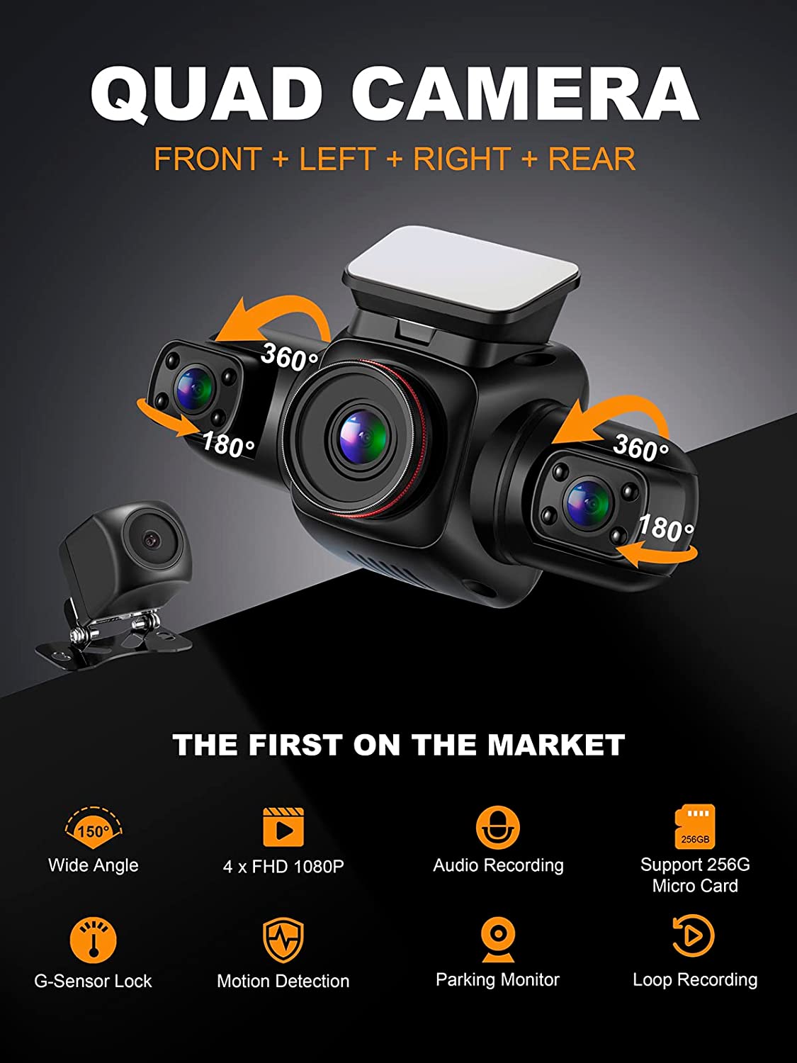 4 Channel Dash Cam 360°Panoram - огляд і ціна Dash Cam Night Vision Infrared