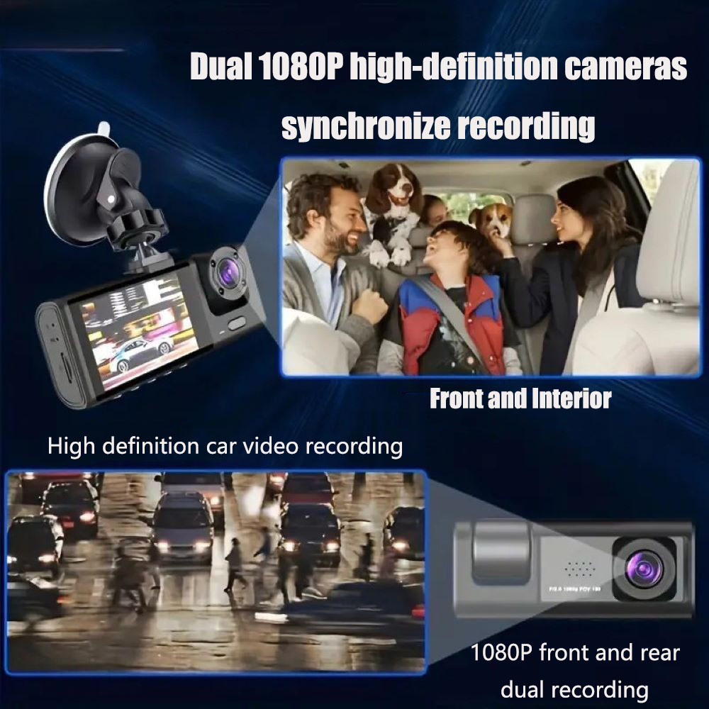 Vehicle Recorder Car Dash Cam  - огляд і ціна Dash Cam 3 Channel 1080P