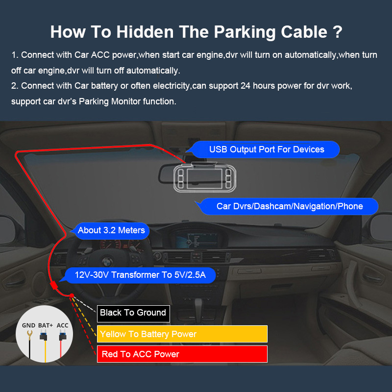 Yangood 3.5 Meters Buck Line f - огляд і ціна Dash Cam Hardwire Kit
