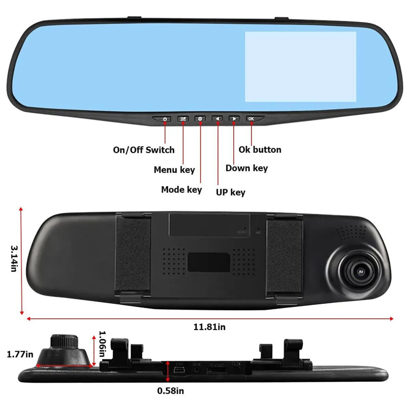 Mirror Dash Cam FHD Dual Lens  - огляд і ціна Dash Cam With Parking Monitor
