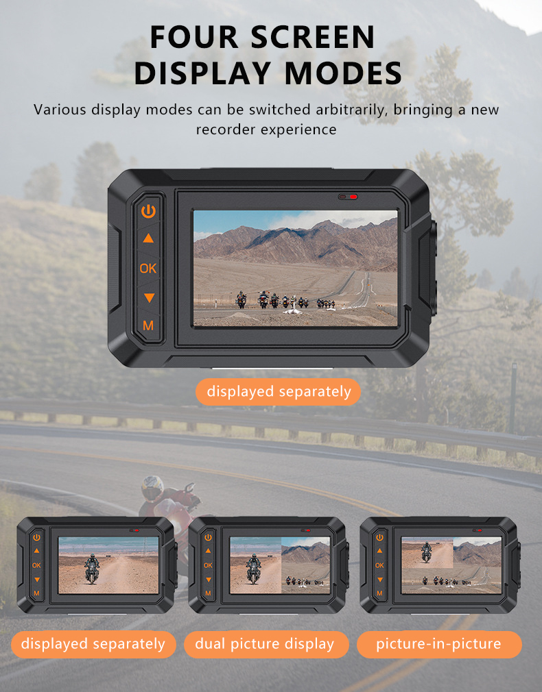 2K 3'' IPS Dual Lens Motorcycl - огляд і ціна Dash Cam 2K Dual Lens