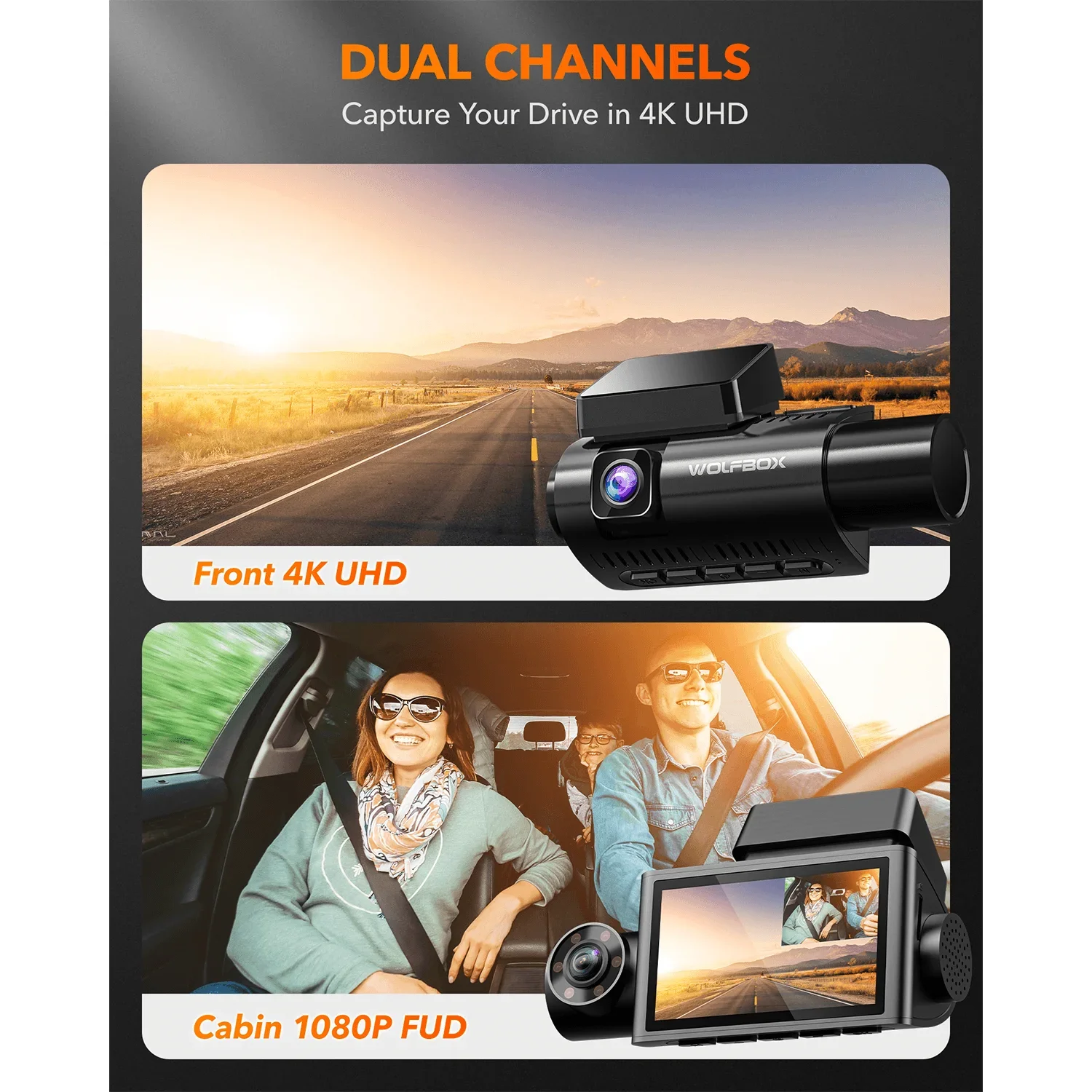 WOLFBOX I07 Dash  Cam 3 Channe - огляд і ціна Dash Cam 3 Channel 1080P