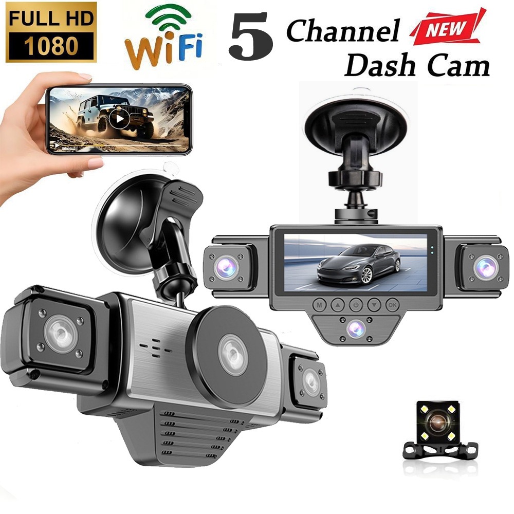New 5-Lens 5-Channel Dash Cam, - огляд і ціна Dash Cam Night Vision Infrared