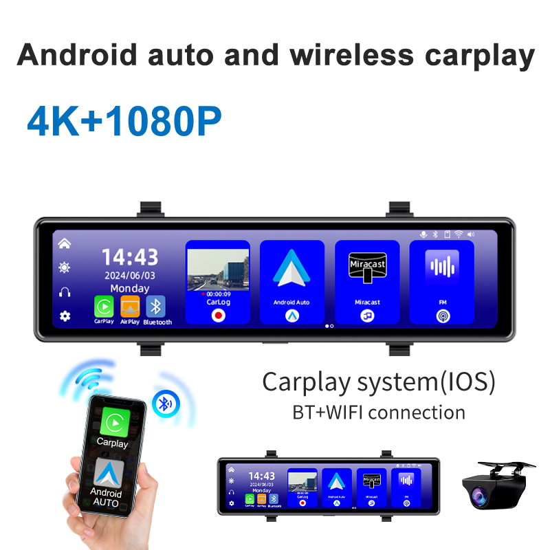 Acceo 4K Dashcam Rearview Mirr - огляд і ціна Dash Cam Rear View Mirror 12 Inch