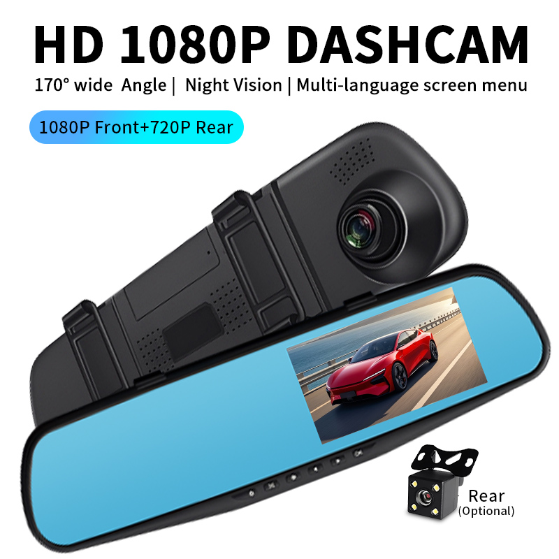 Car Dash Cam 4.5 Inch Mirror S - огляд і ціна Dash Cam 3 Channel 1080P