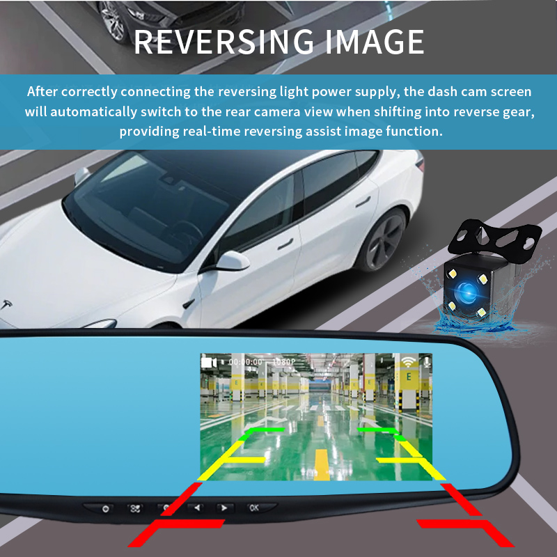 Car Dash Cam 4.5 Inch Mirror S - огляд і ціна Dash Cam 3 Channel 1080P