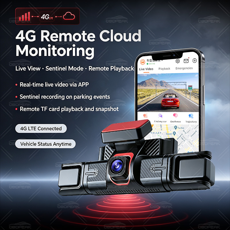 M100 Hidden 4 Channel LTE 4G C - огляд і ціна Dash Cam 3 Channel 1080P