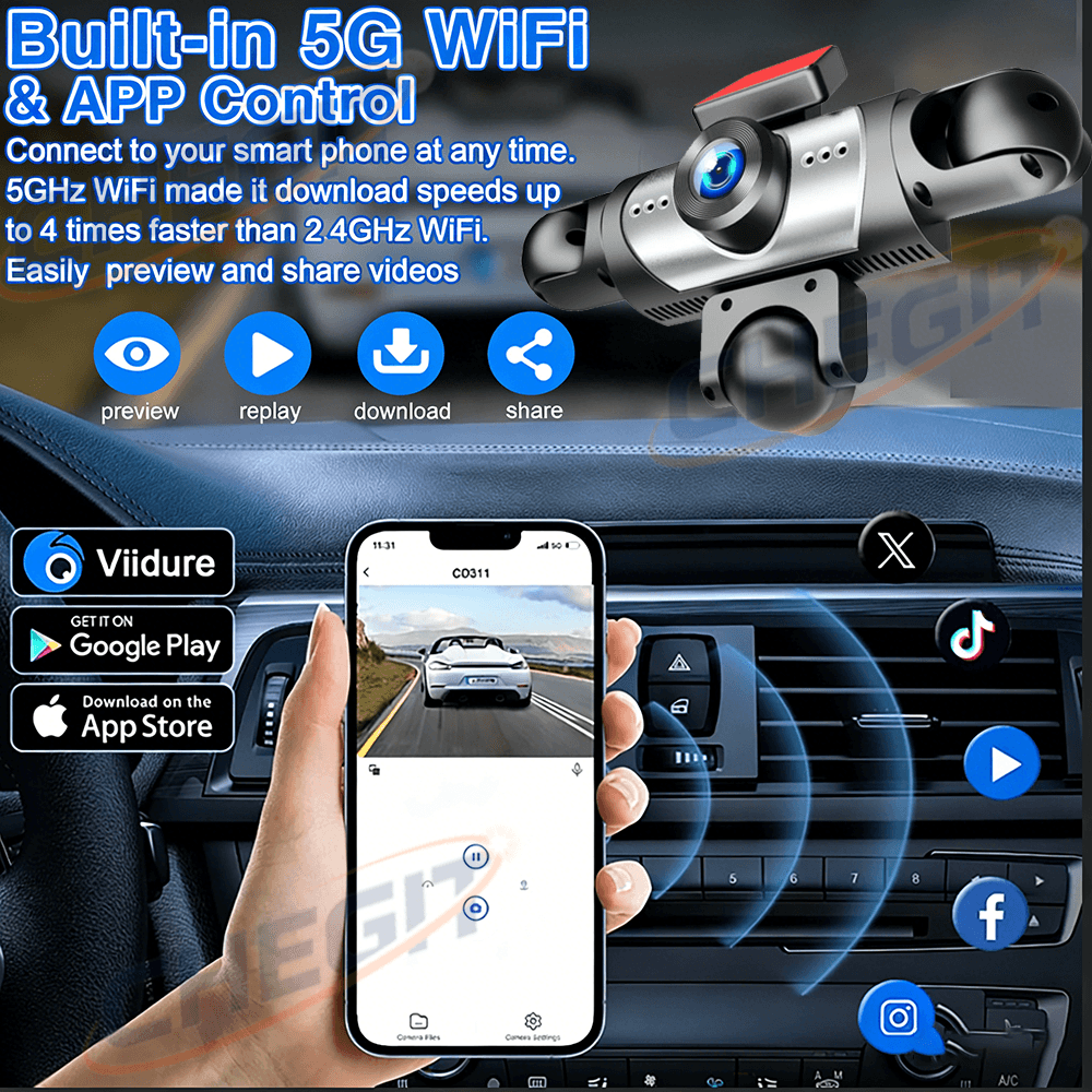 5CH 360 Degrees Car DVR 1080P  - огляд і ціна Dash Cam 360 Degree Panoramic