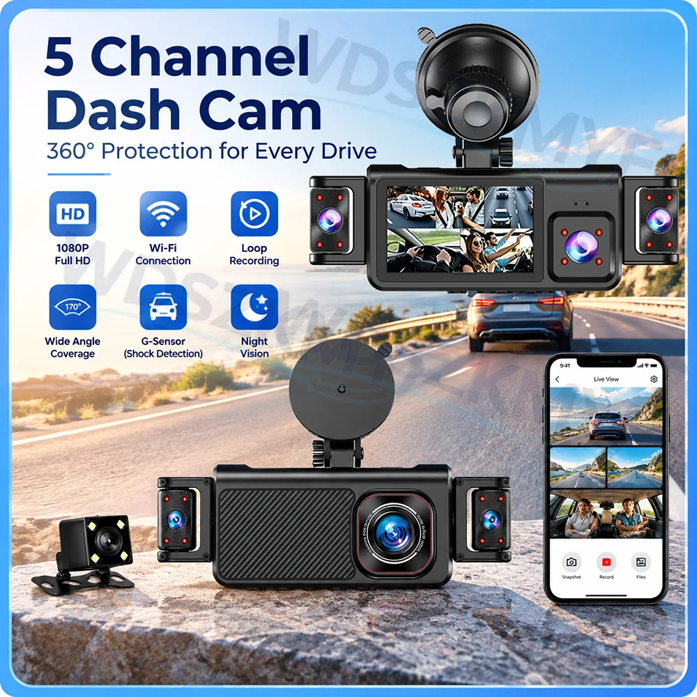 5Camera 360 Degrees Car DVR 10 - огляд і ціна Dash Cam 360 Degree Panoramic