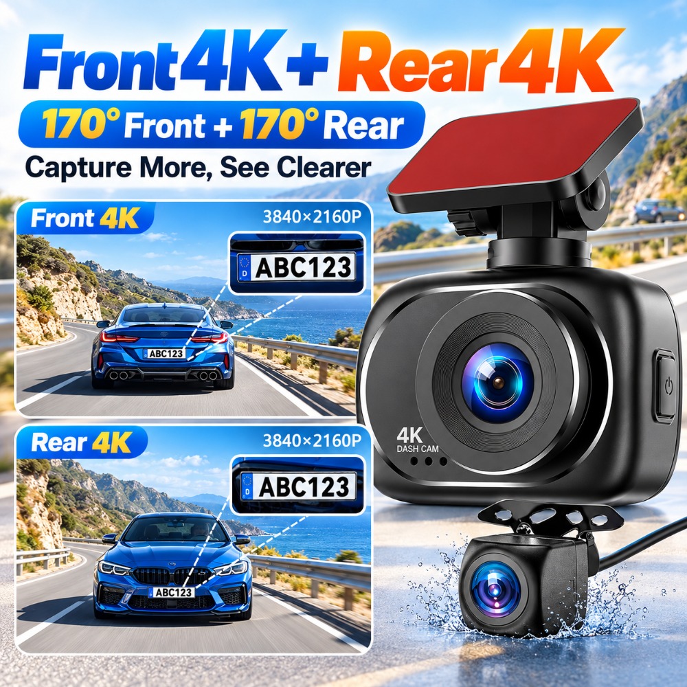 4K Dash Cam Front and Rear Dua - огляд і ціна Dual Dash Cam With Gps Wifi
