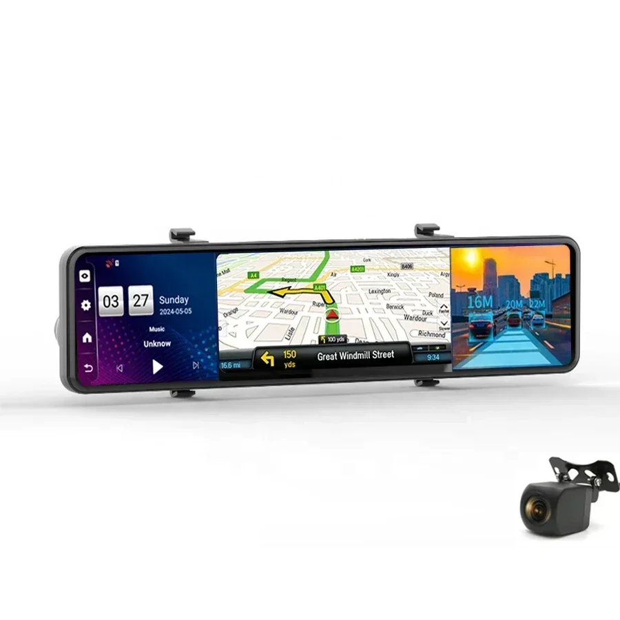 12 Inch Dash Cam 4G GPS Naviga - огляд і ціна Dash Cam Rear View Mirror 12 Inch