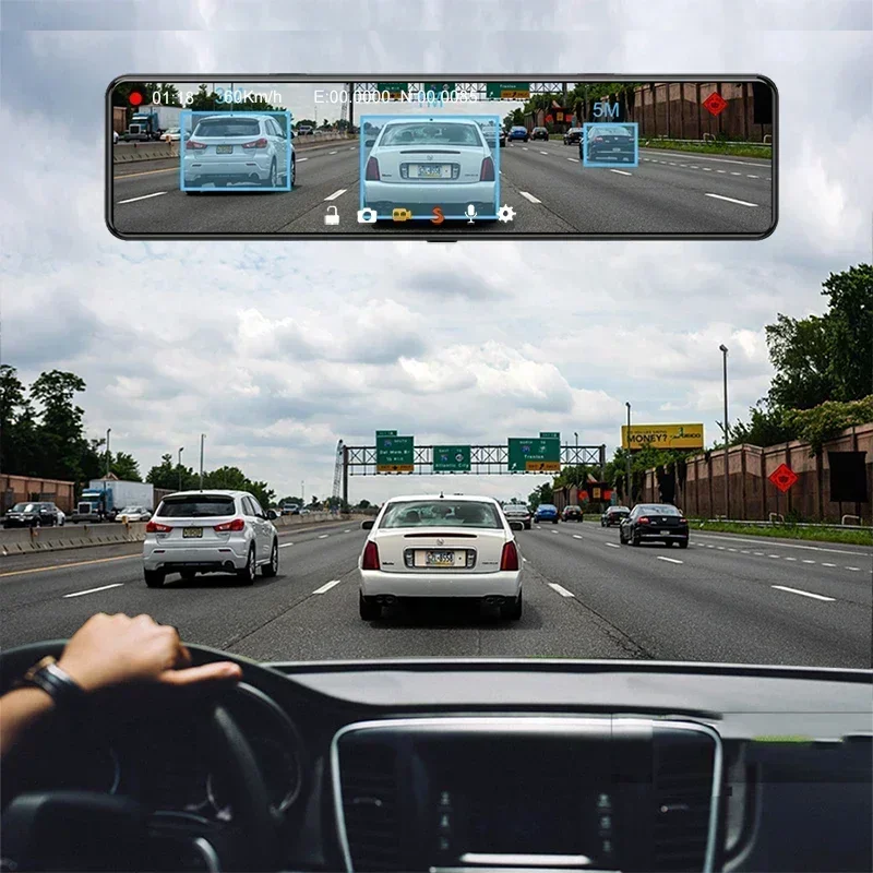 12 Inch Dash Cam 4G GPS Naviga - огляд і ціна Dash Cam Rear View Mirror 12 Inch