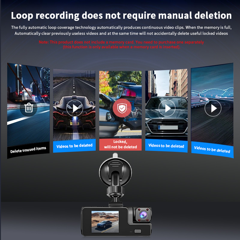 3 Camera 1080P Car DVR Dash Ca - огляд і ціна Dash Cam Night Vision Infrared