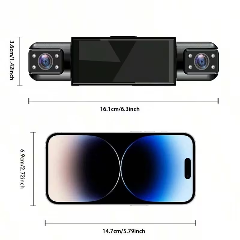 3/4 Channel Dash Cam,1080P Fro - огляд і ціна Dash Cam 3 Channel 1080P