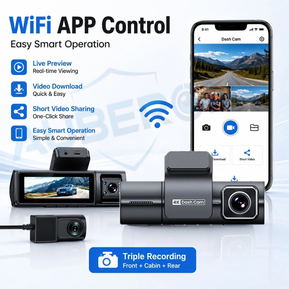 3 Channel Dash Cam 4K Front Ca - огляд і ціна Dash Cam 3 Channel 1080P